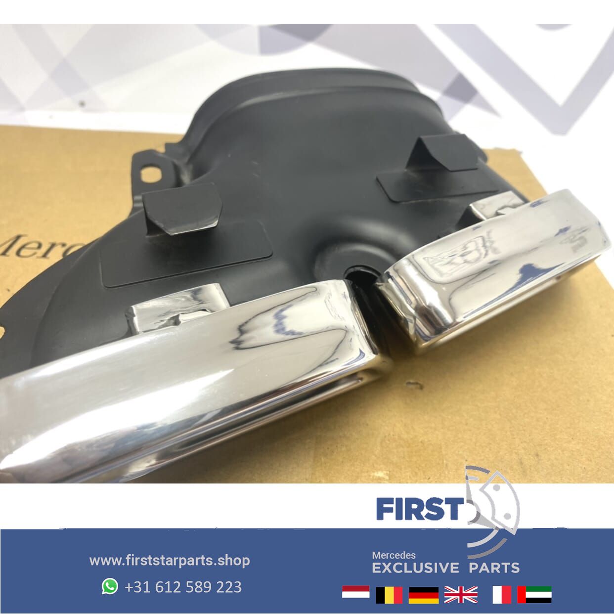 W205 C63 AMG escapeSIERSTUKKEN SET CHROOM voor Mercedes C Clase 2014-2018 LINKS+RECHTS exhaust decoration usado en Menorca foto 5