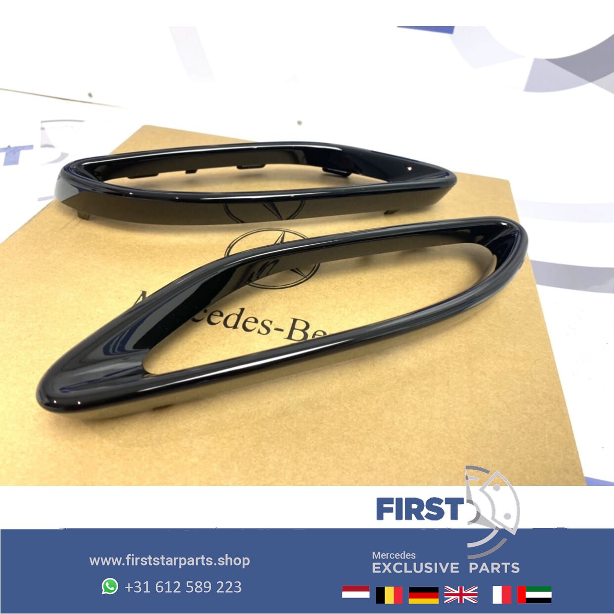 AMG LINE escape SIERLIJSTEN ZWART L/R Mercedes W177 W247 C118 W205 C205 H247 W253 W166 X247 V167 A B C CLA GLA CLS GLB GLC Clase 2018-2022 originalINEEL ZWART exhaust decoration usado en Menorca foto 4