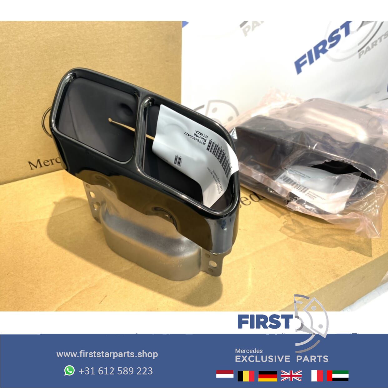 W156 X156 GLA45 AMG escape SIERSTUKKEN SET ZWART originalineel Mercedes GLA 45 2013-2019 LINKS / RECHTS exhaust decoration usado en Menorca foto 10