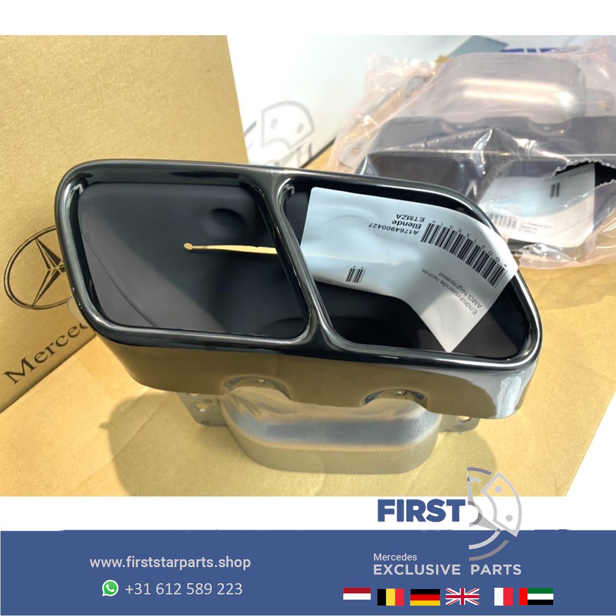 W176 A45 W117 CLA45 W156 GLA45 AMG escape SIERSTUK ZWART LINKS / RECHTS SET originalineel Mercedes 2013-2019 exhaust decoration usado en Menorca foto 2