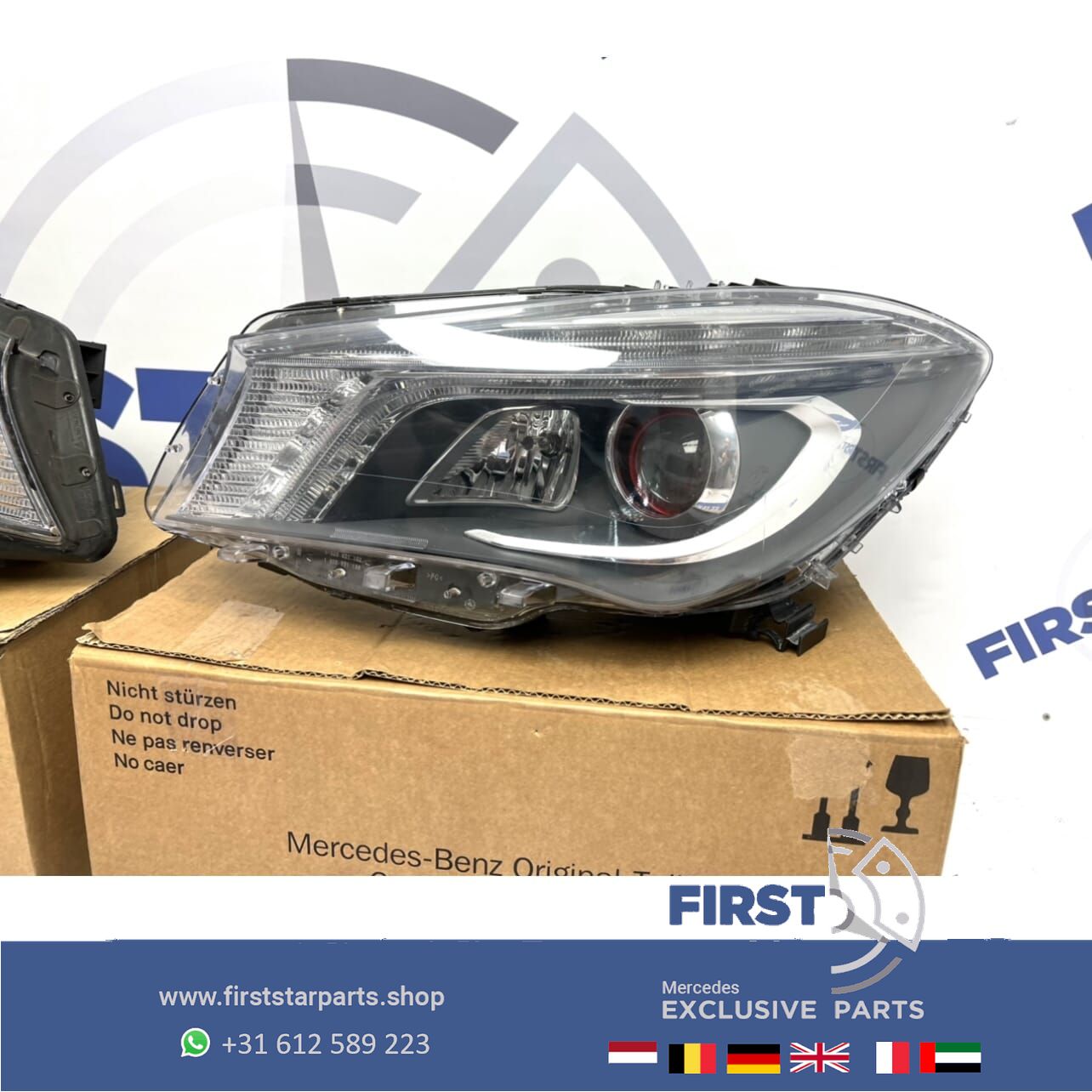 W117 X117 CLA ILS BIXENON LED Koplamp LINKS RECHTS SET Mercedes 2013-2016 RODE RING originalineel EDITION 1 CLA45 AMG / 250 headlight left and right usado en Menorca foto 3