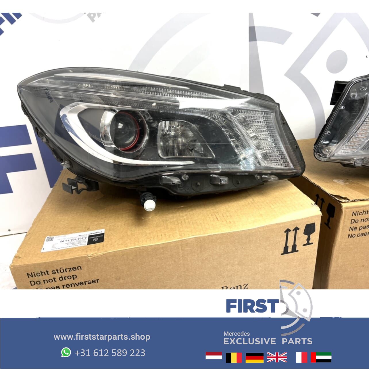 W117 X117 CLA ILS BIXENON LED Koplamp LINKS RECHTS SET Mercedes 2013-2016 RODE RING originalineel EDITION 1 CLA45 AMG / 250 headlight left and right usado en Menorca foto 2