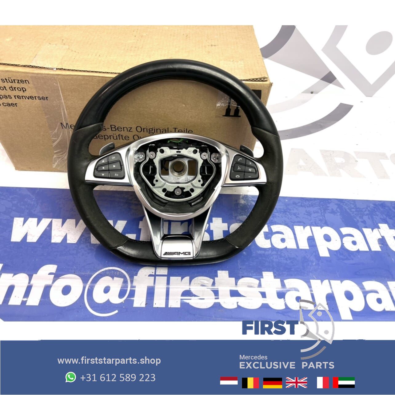 AMG STUUR Mercedes W176 W246 W117 W204 W212 W156 A B C CLA CLS E GLA GLC GLE S Clase originalINEEL ALCANTARA steering wheel usado en Menorca foto 4