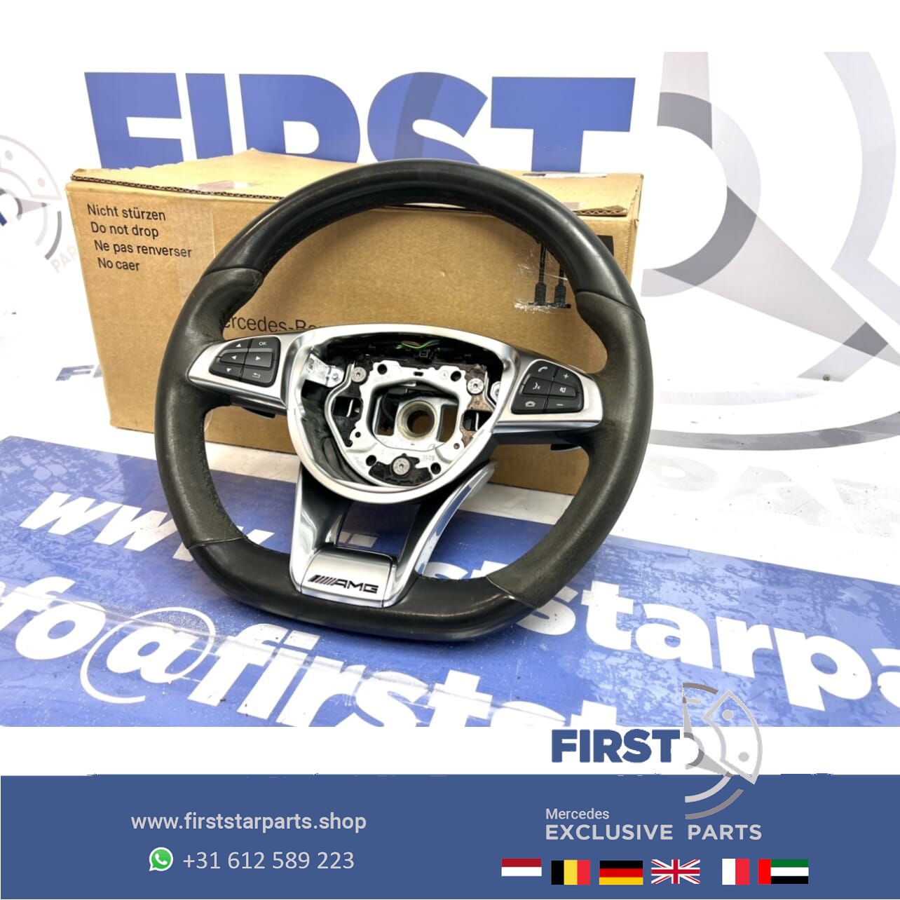 AMG STUUR Mercedes W176 W246 W117 W204 W212 W156 A B C CLA CLS E GLA GLC GLE S Clase originalINEEL ALCANTARA steering wheel usado en Menorca