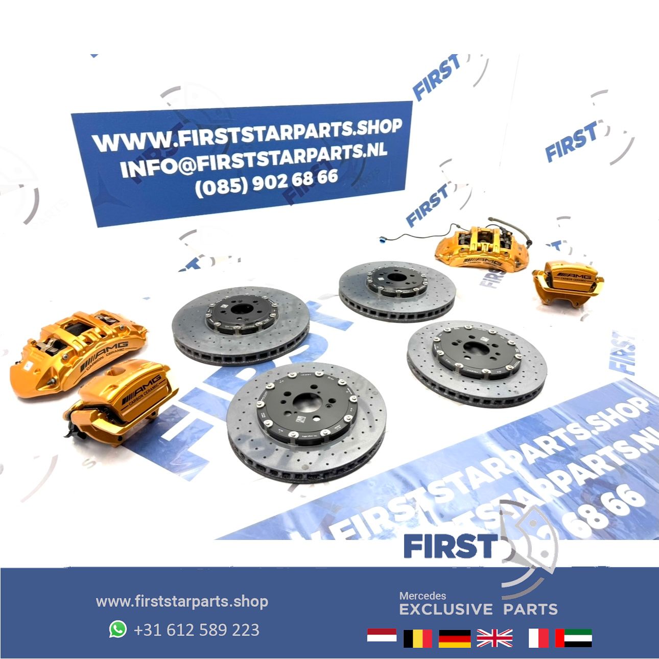 C63 E63 CLS63 GT63 S63 AMG Keramische Rem Set Remklauwen schijven A2314211512 A2314211612 A2314230612 A2314230712 originalINEEL MERCEDES KLAUWEN / SCHIJVEN / BLOKKEN completo brake disk + caliper left and right usado en Menorca foto 3