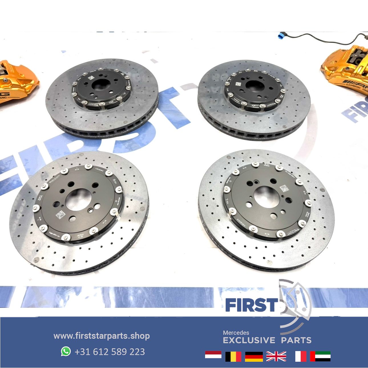 C63 E63 CLS63 GT63 S63 AMG Keramische Rem Set Remklauwen schijven A2314211512 A2314211612 A2314230612 A2314230712 originalINEEL MERCEDES KLAUWEN / SCHIJVEN / BLOKKEN completo brake disk + caliper left and right usado en Menorca foto 12