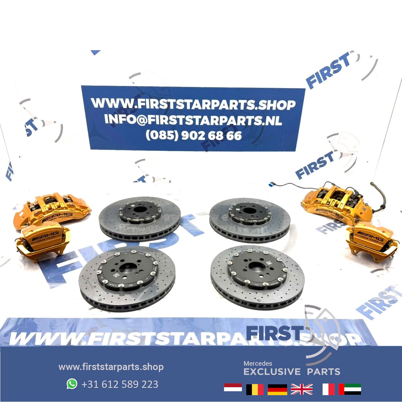 C63 E63 CLS63 GT63 S63 AMG Keramische Rem Set Remklauwen schijven A2314211512 A2314211612 A2314230612 A2314230712 originalINEEL MERCEDES KLAUWEN / SCHIJVEN / BLOKKEN completo brake disk + caliper left and right usado en Menorca