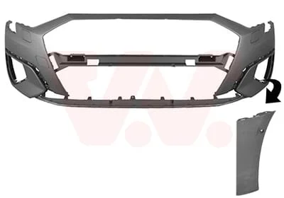 Audi A3 8Y 2020+ voorbumper +Gaten voor ParkControl PRIMER niet S-line 8Y0 807 065 A GRU