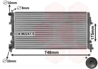Audi A1 2010 t/m 2014 radiateur 1.2 TFSI 6R0 121 253 L