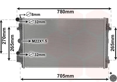 Audi A1 2010 t/m 2014 radiateur 2.0 TFSI 6R0 121 253 R