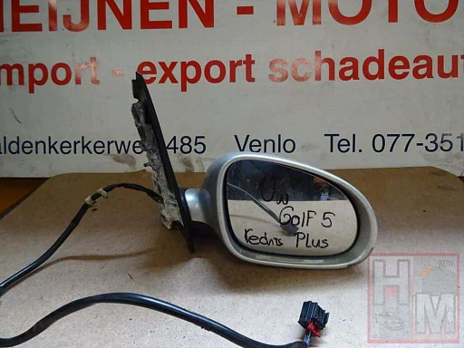 Volkswagen Golf 5 Plus spiegel 2005 - 2014 rechts zilver elektrische
