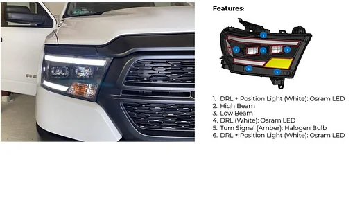 Dodge RAM DT 2019+ LED Koplampen set | Laramie | Bighorn | Rebel