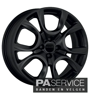 Nw 17 inch Matt Black MAK Torino set voor FIAT 500 4x98