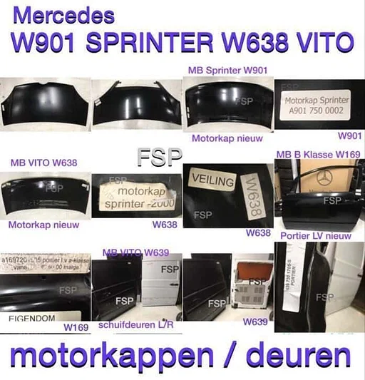 Mercedes VITO W638 / SPRINTER W901 onderdelen deur motorkap