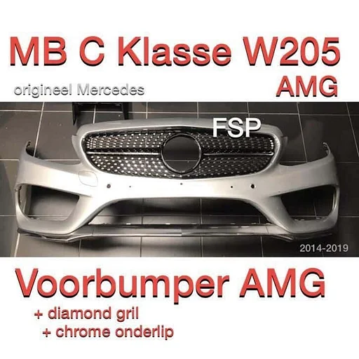 Mercedes AMG Voorbumper + diamond gril Mercedes C Klasse 43