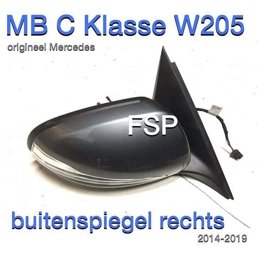 MB W205 spiegel rechts voor passagier Mercedes C Klasse S205 wit zwart grijs etc