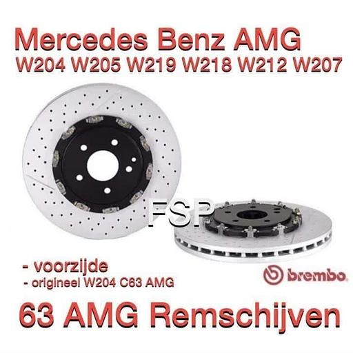 C63 E63 CLS63 AMG Remschijven Mercedes 2007-2016 : Brembo 63