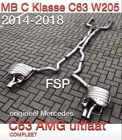W205 C63 S AMG complete uitlaat origineel Mercedes C Klasse 2014-2021