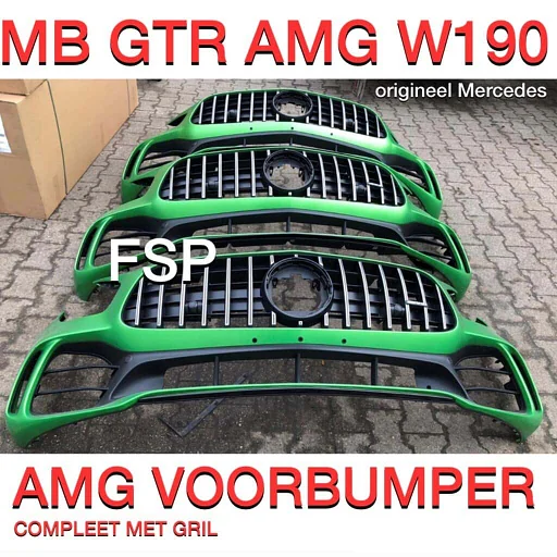 W190 GT - R AMG Voorbumper compleet origineel Mercedes + Panamericana Gril groen