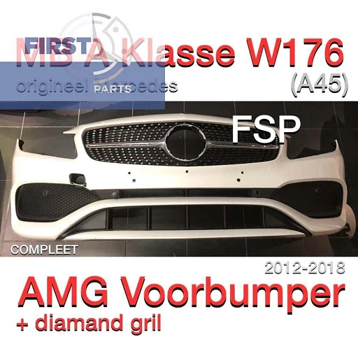W176 Facelift AMG Voorbumper compleet Mercedes A Klasse 2012-2018 wit