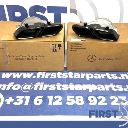 2021 FACELIFT 63 AMG UITLAATSIERSTUKKEN SET ZWART ORIGINEEL Mercedes C63 E63 CLS63 G63 GLC63 GLE63 GT63 GT63S S63 S65 AMG