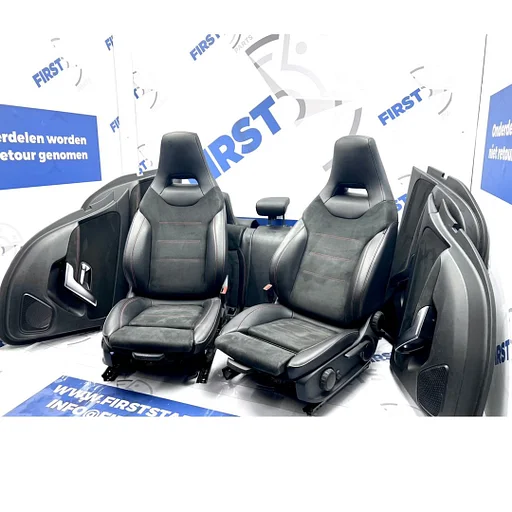 W177 AMG STOELEN ZWART Mercedes A Klasse leder STOELEN + ACHTERBANK + DEURPANELEN 2018-2025 origineel MB
