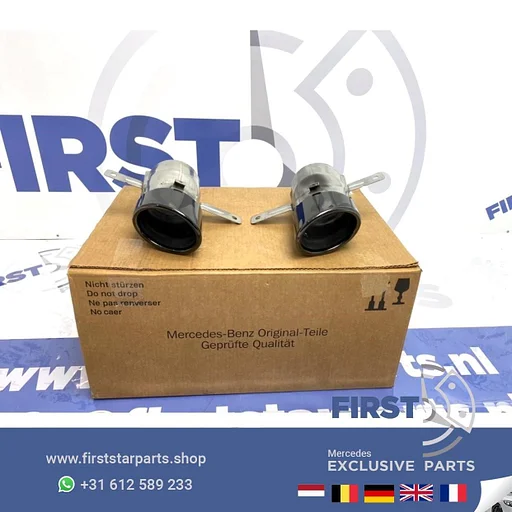 W177 V177 A35 W118 CLA35 AMG UITLAAT SIERSTUKKEN SET ZWART origineel Mercedes A Klasse / CLA 2018-2021 LINKS/RECHTS