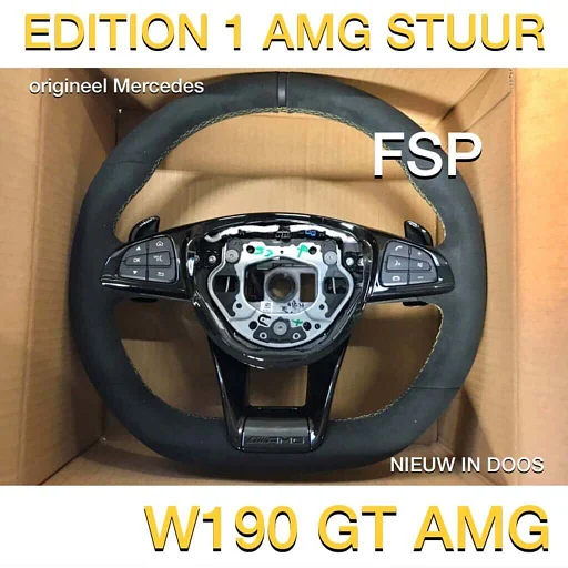 W190 C190 R190 AMG GT 63 Edition 1 STUUR - NIEUW IN DOOS - gele stiknaad - ORIGINEEL MERCEDES - Night pakket