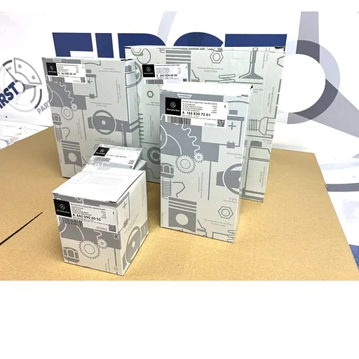 Mercedes OLIE + FILTER SET W176 W177 W246 W247 W117 W118 W204 W205 W206 W212 W213 W214 W156 H247 X247 W253 W254 W166 W167 W292 W461 W463 W221 W222 W223 W190 X290 LUCHT BRANDSTOF INTERIEUR FILTERSET origineel Mercedes