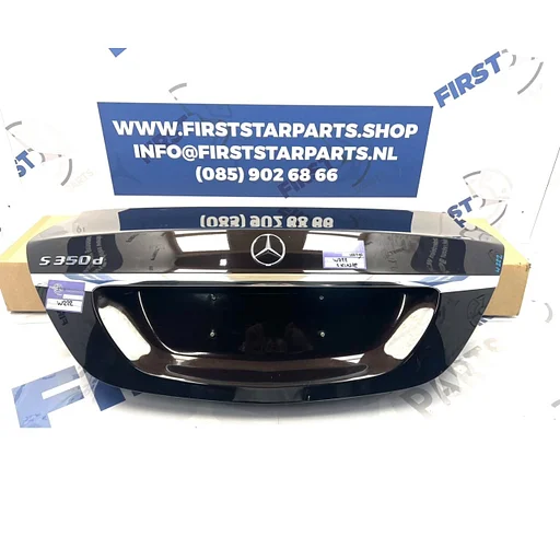W222 S KLASSE ELEKTRISCHE ACHTERKLEP COMPLETE KOFFERKLEP KOFFERBAK origineel Mercedes SKlasse 2014-2021 CHAMPAGNE/ZWART/WIT/GRIJS/BLAUW KOFFERKLEP COMPLEET 222