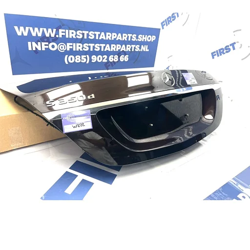 W222 S KLASSE ELEKTRISCHE ACHTERKLEP COMPLETE KOFFERKLEP KOFFERBAK origineel Mercedes SKlasse 2014-2021 CHAMPAGNE/ZWART/WIT/GRIJS/BLAUW KOFFERKLEP COMPLEET 222