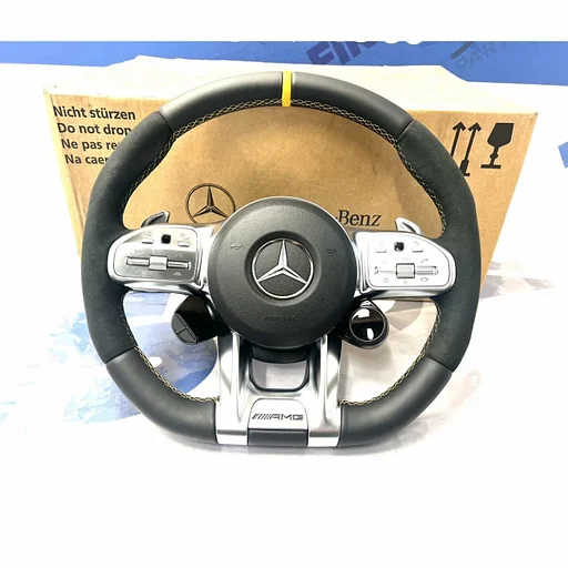 2024 AMG STUUR W177 W118 W205 W213 W253 W223 W468 W257 A45 CLA45 C63 E63 GLC63 GLE63 GT63 G63 2023 ORIGINEEL EDITION 1 RACE STUURWIEL GELE STIK Mercedes