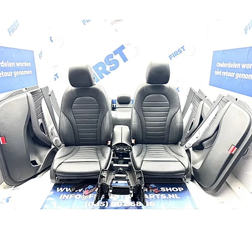 W253 GLC AMG STOELEN GLC43 GLC63 COMPLEET INTERIEUR ZWART LEER VERWARMD + VERKOELD GLC63s AMG Mercedes MEMORY BEKLEDING AMG origineel Voorstoelen + achterbank SET ZETELS SITZE SEATS BURMESTER C253 X253