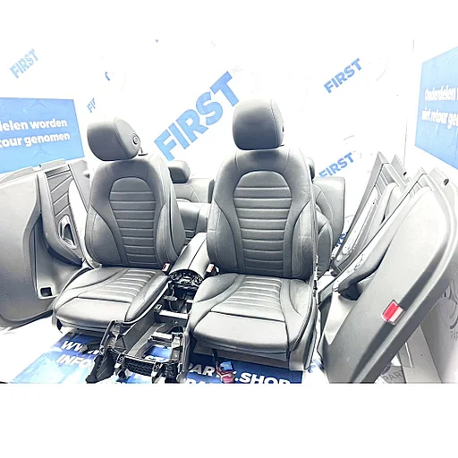 C253 GLC AMG STOELEN GLC43 GLC63 COMPLEET INTERIEUR ZWART LEER VERWARMD + VERKOELD GLC63s AMG Mercedes MEMORY BEKLEDING AMG origineel Voorstoelen + achterbank SET ZETELS SITZE SEATS BURMESTER W253 X253