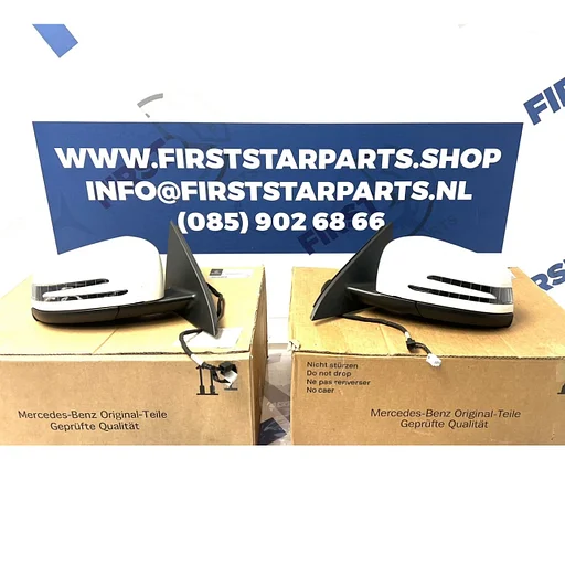 W156 X156 GLA45 AMG SPIEGEL SET LINKS RECHTS ELEKTRISCH INKLAPBAAR origineel Mercedes GLA Klasse X156 2013-2019 buitenspiegel SET W156 ZIJSPIEGEL SET / GLA 45 AMG