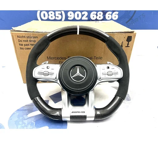 2022 AMG CARBON STUUR + AIRBAG A45 CLA45 C63 E63 GLC63 GLE63 GT63 G63 W177 W118 W205 W213 W253 W223 W468 W257 ORIGINEEL CARBON ART EDITION ALCANTARA Mercedes 2018-2023
