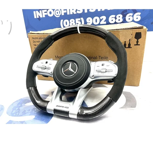 2022 AMG CARBON STUUR + AIRBAG ALCANTARA A45 CLA45 C63 E63 GLC63 GLE63 GT63 G63 W177 W118 W205 W213 W253 W223 W468 W257 ORIGINEEL CARBON ART EDITION Mercedes 2018-2023