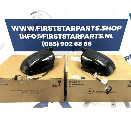 W463 G KLASSE SPIEGEL SET DODEHOEK ASSIST ELEK.INKLAPBAAR ZWART SPIEGELS origineel Mercedes G WAGON A463810951664  / A463810961664 2010-2019 GLE63 AMG