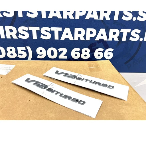 V12 BI TURBO zijscherm EMBLEEM SET LOGO BADGE Mercedes BI TURBO 63 SET C CLS E G GLC GLE S Klasse ZWART LINKS+RECHTS V 12