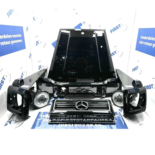 W463 G KLASSE FRONT G63 AMG VOORKOP Mercedes 463 2016 G55 G63 G65 AMG VORBAU ORIGINEEL FRONT TEILE AMG GELANDWAGEN 5.5 6.3 6.5 ZWART