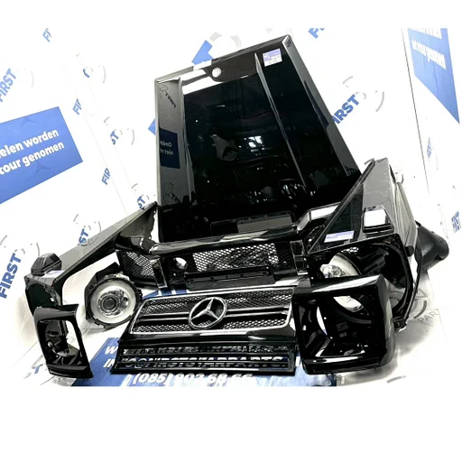 W463 G KLASSE FRONT G63 AMG VOORKOP Mercedes 463 2016 G55 G63 G65 AMG VORBAU ORIGINEEL FRONT TEILE AMG GELANDWAGEN 5.5 6.3 6.5 ZWART