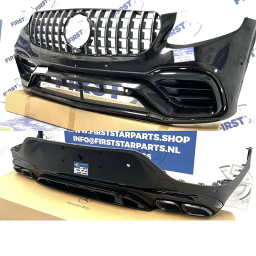 C253 GLC63 AMG COUPÉ PAKKET BUMPER SET W253 GLC 63 AMG PRE-FACELIFT VOORBUMPER + ACHTERDIFFUSER GRIJS ZWART WIT origineel Mercedes GLC63s 2016-2021 + GT GRIL en DIFFUSER PDC