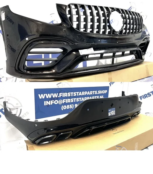 C253 GLC63 AMG COUPÉ PAKKET BUMPER SET W253 GLC 63 AMG PRE-FACELIFT VOORBUMPER + ACHTERDIFFUSER GRIJS ZWART WIT origineel Mercedes GLC63s 2016-2021 + GT GRIL en DIFFUSER PDC