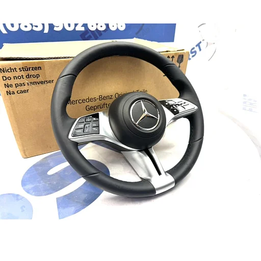 Mercedes STUUR W206 W254 W247 W177 W247 C178 C174 W447 W463 H247 X247 W167 W907 A0004604519 ORIGINEEL MERCEDES A B C CLA CLE CLS E G GLA GLC GLS S V KLASSE VITO SPRINTER ZWART ELEGANCE PACKAGE