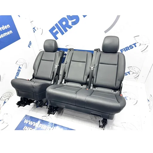 W447 VITO / V KLASSE ACHTERBANK ZWART LEER interieur Mercedes VKlasse 2016-2023 ACHTER ZETELS COMFORT 447 BEKLEDING STOELEN LEDER NEERKLAPBAAR SET VAN 3 (2+1)