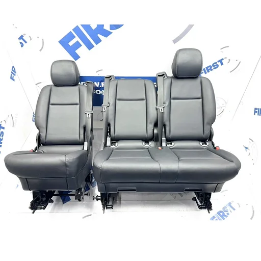 W447 VITO / V KLASSE ACHTERBANK ZWART LEER interieur Mercedes VKlasse 2016-2023 ACHTER ZETELS COMFORT 447 BEKLEDING STOELEN LEDER NEERKLAPBAAR SET VAN 3 (2+1)