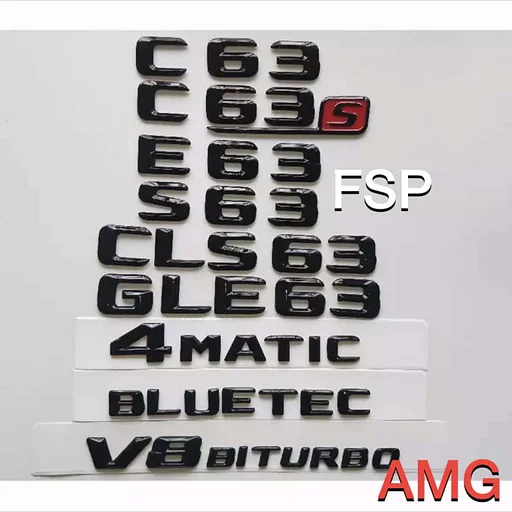 A45 CLA45 C43 C63 C63S E43 E63 E63S GLA45 GLC43 GLC63 GLE63 S63 S65 G63 LOGO ZWART EMBLEEM Mercedes Badge