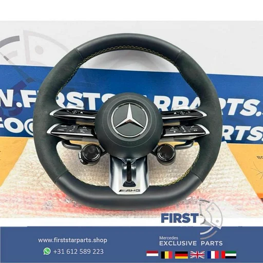 2025 AMG STUUR Mercedes C63 CLE63 E63 GLC63 GLE63 S63 AMG STUUR W206 W213 W253 W236 V167 W223 W464 W257 ORIGINEEL Mercedes 2021-2026 C63S E63S GLC63S GLE63S S63S CLE63 CLS63 E PERFORMANCE ALCANTARA A0994600909 K6