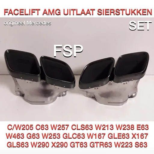 FACELIFT 63 AMG SIERSTUKKEN SET ZWART C63 E63 GLC63 GLE63 G63 GT63 CLS63 GLS63 S63 GTR ORIGINEEL Mercedes W205 W257 W213 W238 W253 W167 W290 W463 W223 AMG