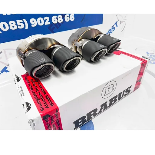 ORIGINELE BRABUS UITLAAT SIERSTUKKEN SET CARBON C63 E63 GLC63 GLE63 G63 GT63 CLS63 GLS63 S63 GTR ORIGINEEL BRABUS / Mercedes W206 W213 W214 W253 W254 W167 W290 W463 W223 AMG / BRABUS AUSPUF SET LINKS+RECHTS CARBON